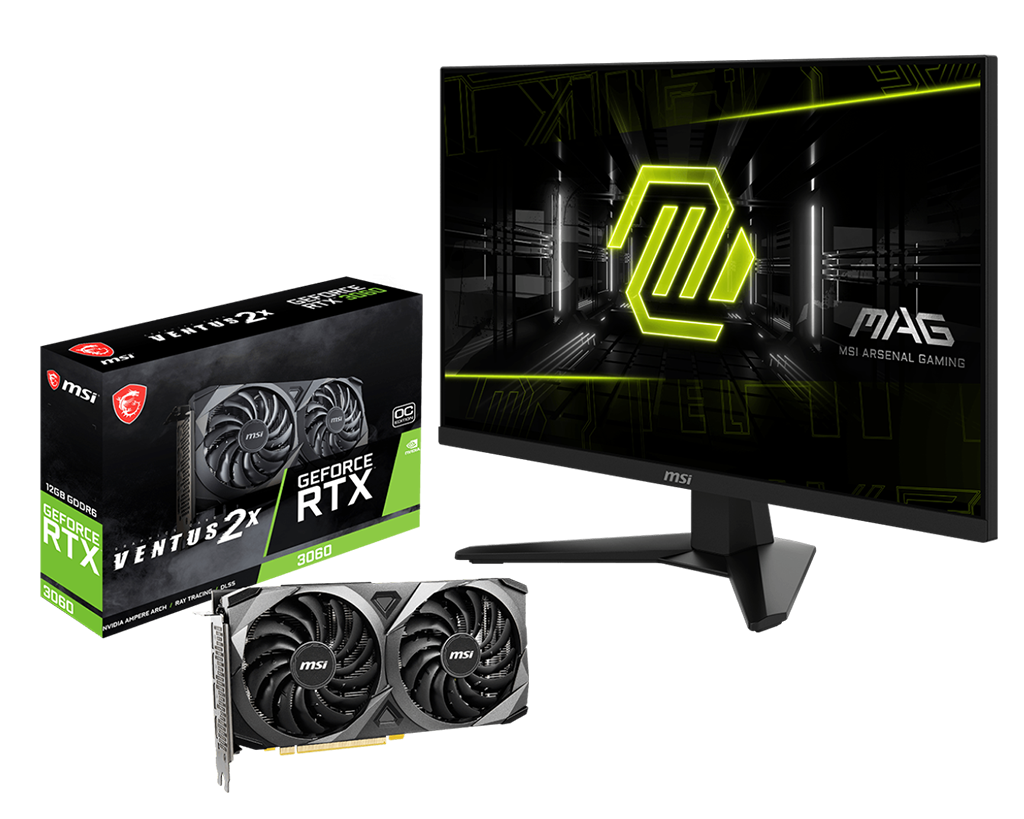 【限定商品組合】MSI GAMING BOOST PACK 微星電競螢幕顯卡加速套組 (27吋IPS+200Hz x RTX3060)