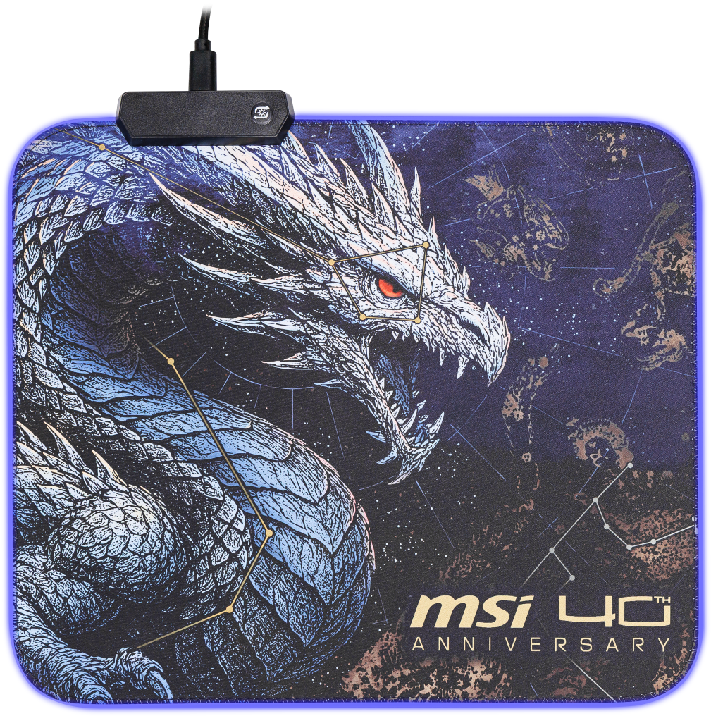 【限定活動贈品】MSI 40th Anniversary RGB Mouse Pad 微星四十周年RGB滑鼠墊