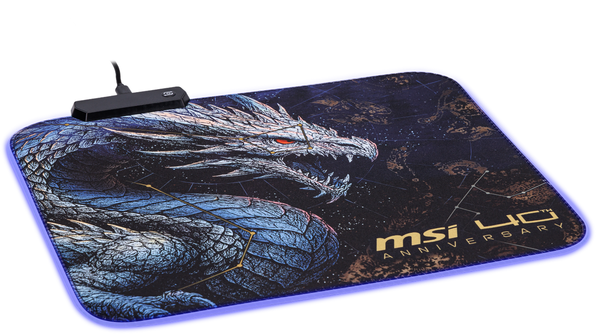 【限定活動贈品】MSI 40th Anniversary RGB Mouse Pad 微星四十周年RGB滑鼠墊
