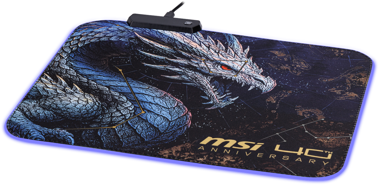 【限定活動贈品】MSI 40th Anniversary RGB Mouse Pad 微星四十周年RGB滑鼠墊