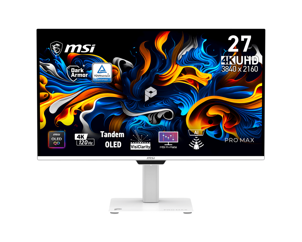 【新品】MSI PRO MAX 271UPXW12G 微星頂級4K旋轉美型顯示器 ( IPS / HDR TB400 / M-Mate App / 白 )