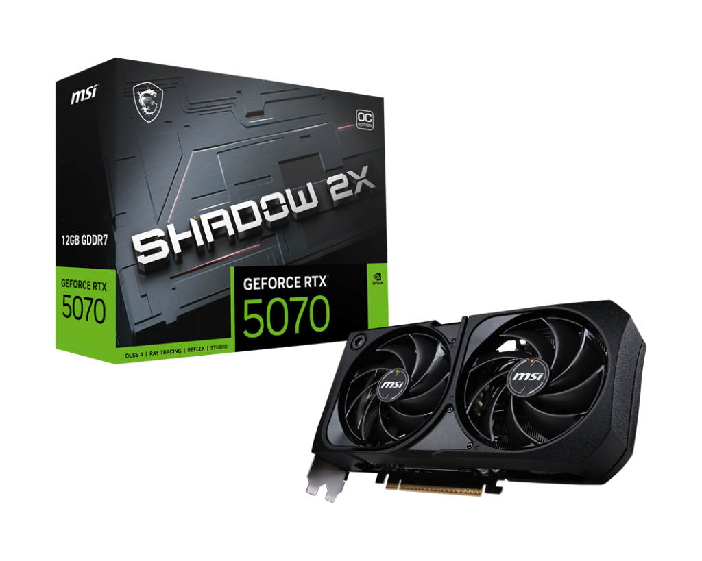 【2026熱銷推薦】MSI GeForce RTX 5070 12G SHADOW 2X OC 微星電競顯示卡 ( TORX Fan 5.0 / 強化背板 )
