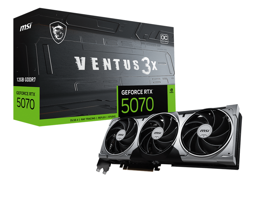 【會員限定優惠】GeForce RTX 5070 12G VENTUS 3X OC 微星顯卡