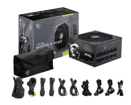 【新品】MSI MAG A1000PLS PCIE5 微星1000瓦電源供應器 (80 Plus 白金認證 / 先進顯卡保護技術)