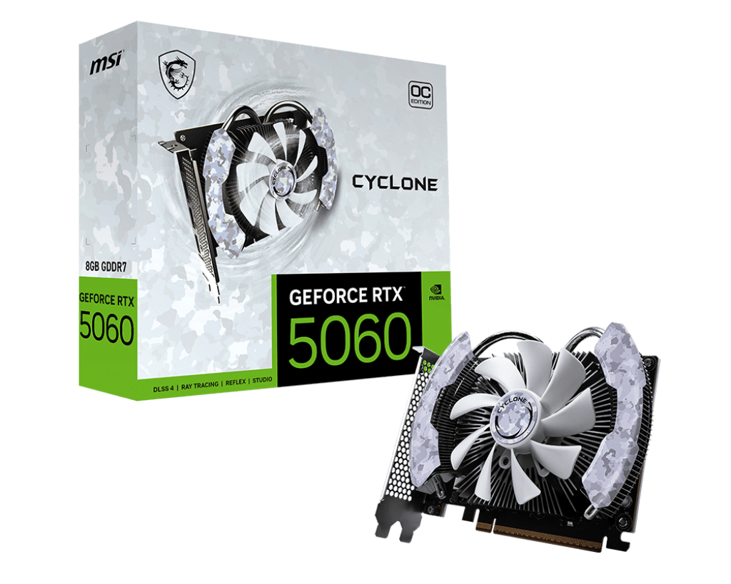 【會員限定優惠】MSI GeForce RTX 5060 8G CYCLONE OC 微星電競顯示卡