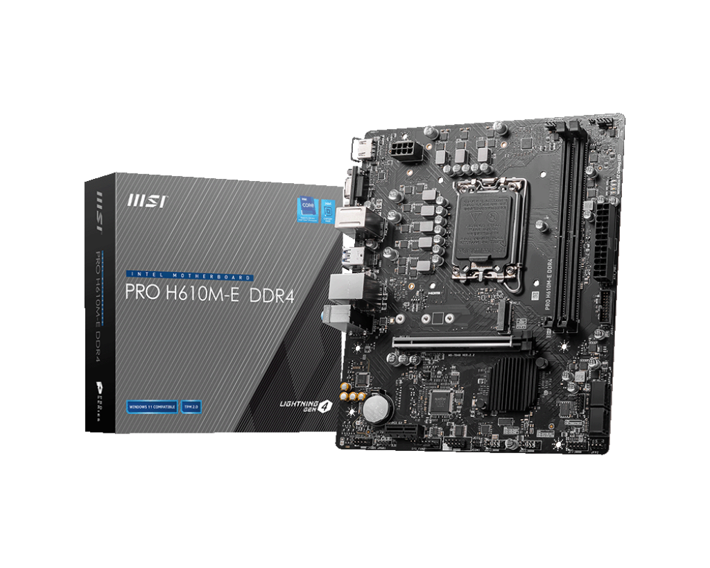 【會員限定優惠】PRO H610M-E DDR4 微星主機板 (6項數位供電 / m-ATX / LGA1700)