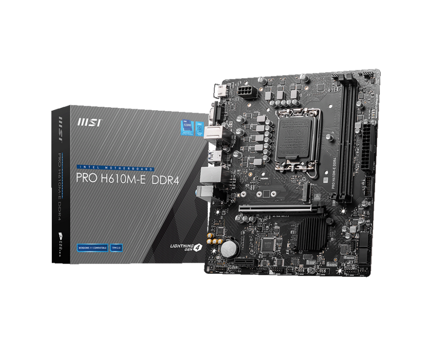 【會員限定優惠】PRO H610M-E DDR4 微星主機板 (6項數位供電 / m-ATX / LGA1700)