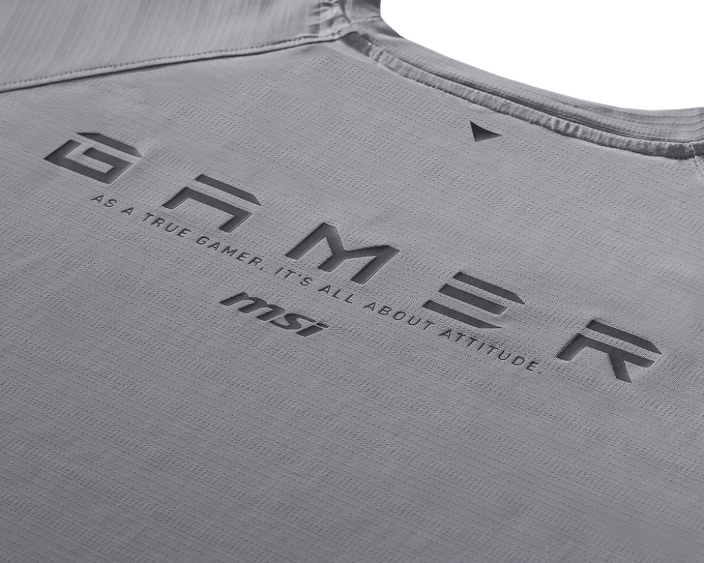 【新品上市】MSI Gamer Series Wicking Raglan T-shirt 微星玩家系列排汗拉克蘭袖T恤 (淺灰)