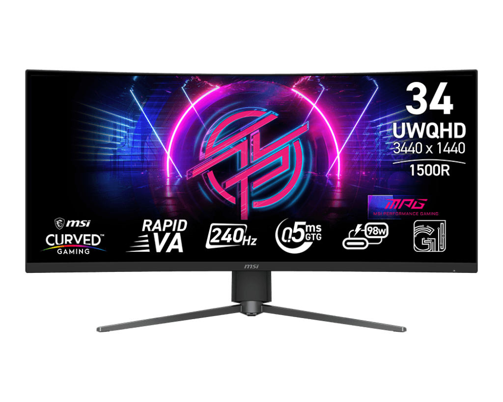 【新品上市】MPG 346CQRF X24 超廣角電競顯示器 (34吋Rapid VA/ 1500R曲面屏/ UWQHD/ 240Hz/ 21:9)
