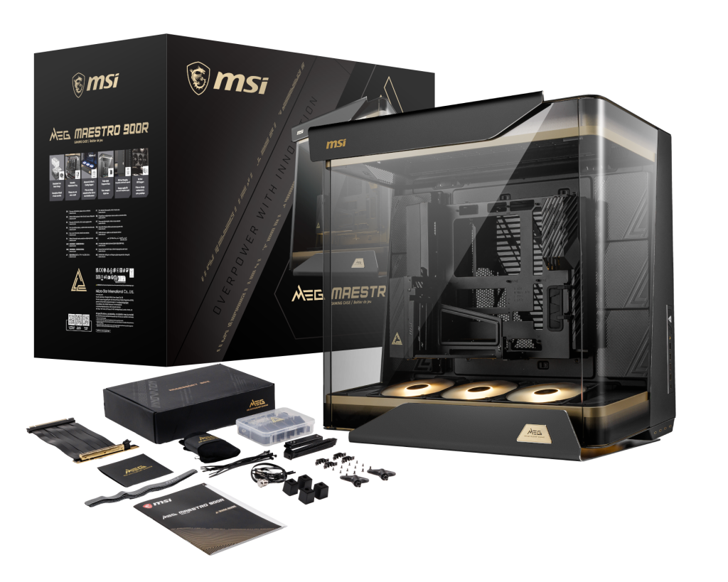 【新品預購】MSI MEG MAESTRO 900R 微星旗艦全景機殼 ( 360度全景設計 / 支援雙顯卡與垂直顯卡 / 4向旋轉主板托盤 )
