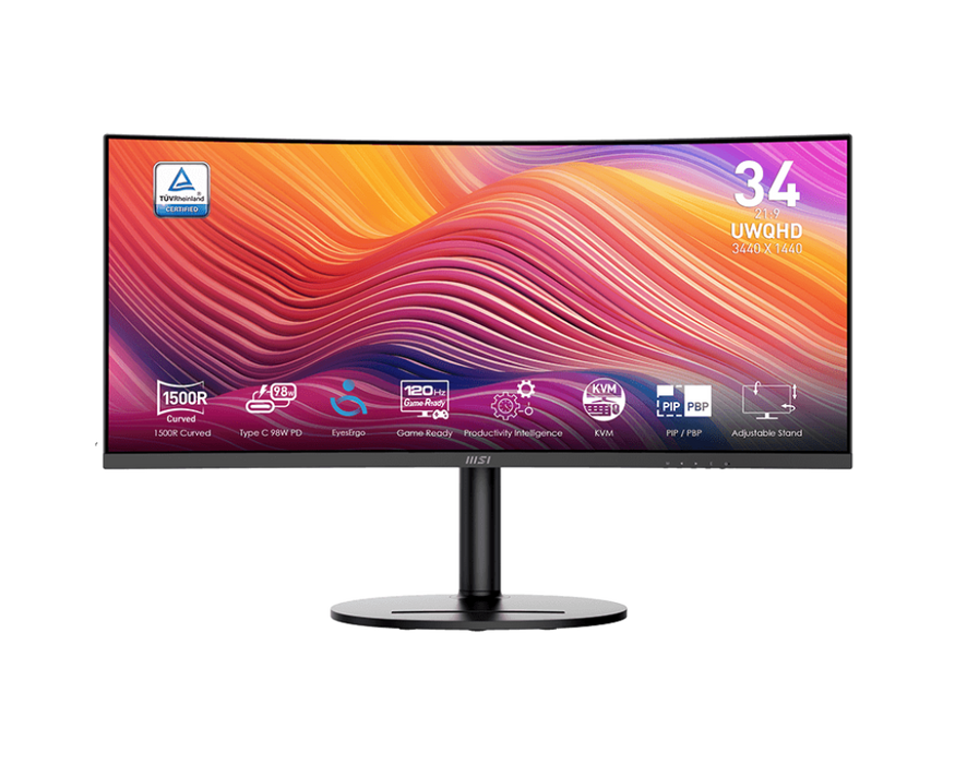 【新品上市】Modern MD342CQP 美型護眼顯示器 ( 34吋曲面 / 3440 x 1440 / 1500R / 120Hz / 護眼 / 黑)