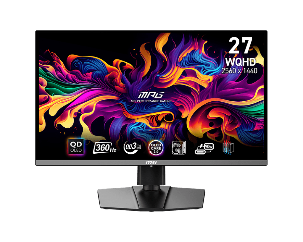 【2025熱銷推薦】MPG 271QRX QD-OLED 電競顯示器 (26.5吋OLED/ 量子點/ HDR400/ KVM/ VRR)