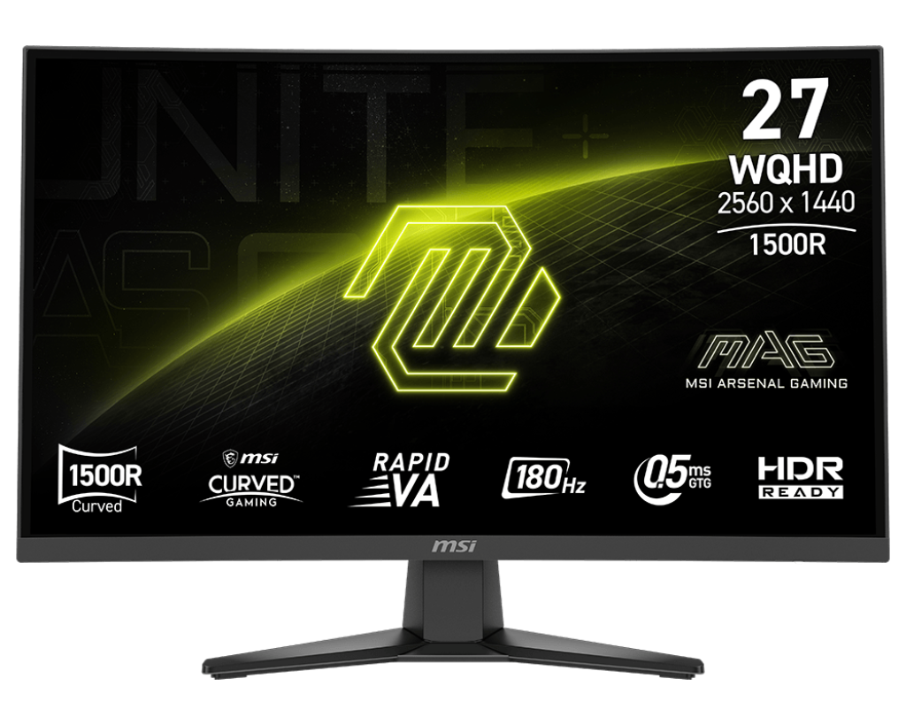 【2026熱銷推薦】MSI MAG 275CQF E18 微星27吋電競顯示器 ( Rapid VA / 1500R曲面螢幕 / 180Hz / AI Vision)