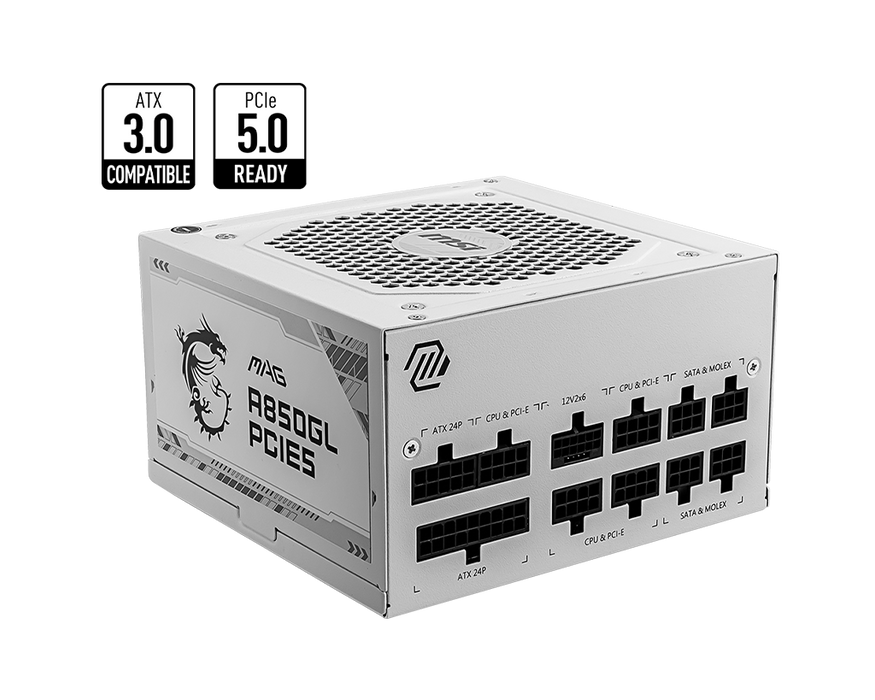 【會員限定優惠】MAG A850GL PCIE5 WHITE 電源供應器 (金牌 / 白)