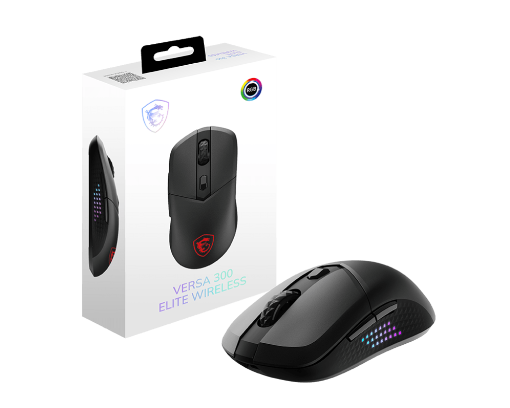【2025熱銷推薦】VERSA 300 ELITE WIRELESS 超輕量無線電競滑鼠 (65克/ 三模連線/ MAX26000DPI/ 鑽石燈影握把)
