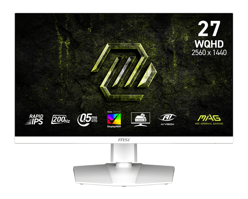 【MSI MAG 274QRFW E20  微星27吋高更新率電競顯示器 ( Rapid IPS / 2.5K / 0.5ms / 白 )