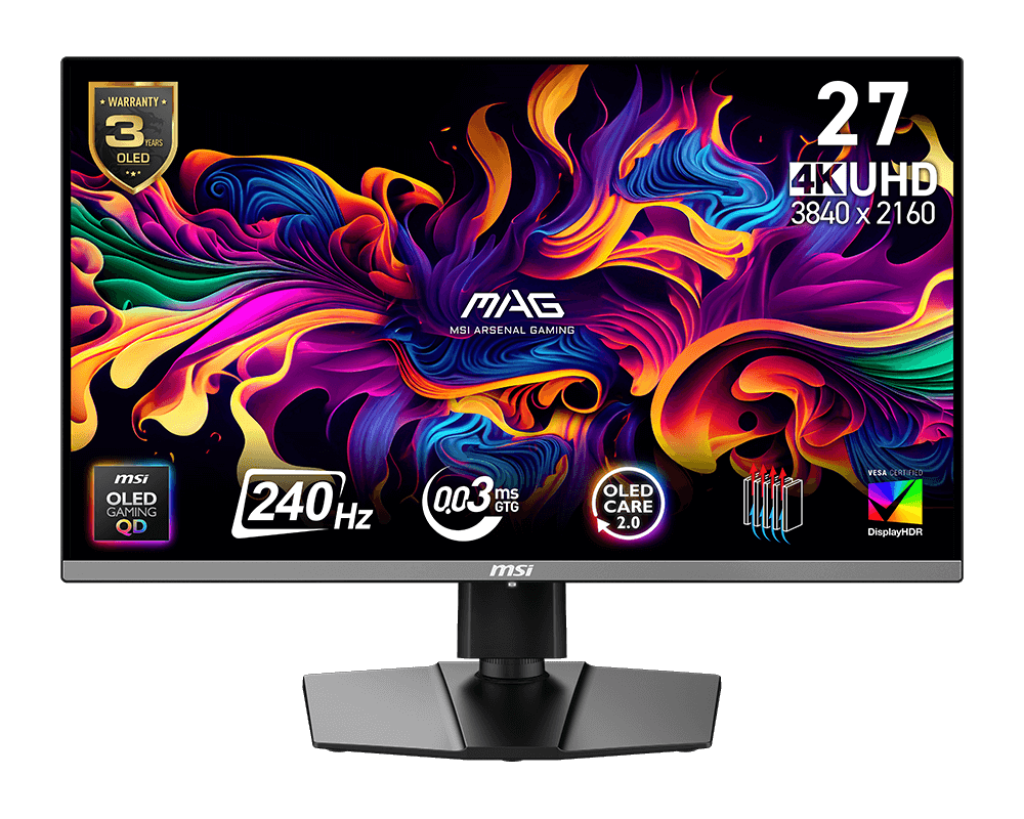【2025熱銷推薦】MAG 272UP QD-OLED X24 電競顯示器 (26.5吋OLED/ 量子點/ 240Hz/ 0.03ms/ HDR400)