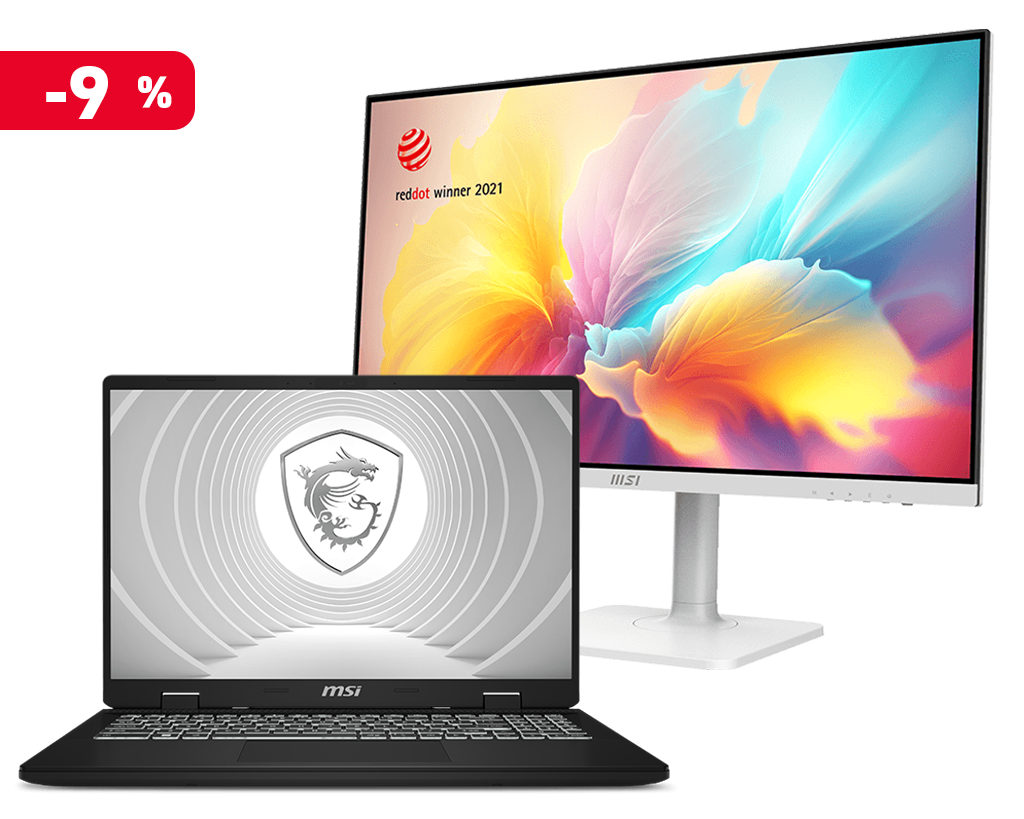 【限定商品組合】CreatorPro M16 HX C14VIG-075TW + Modern MD272QXPW 創作筆電組合