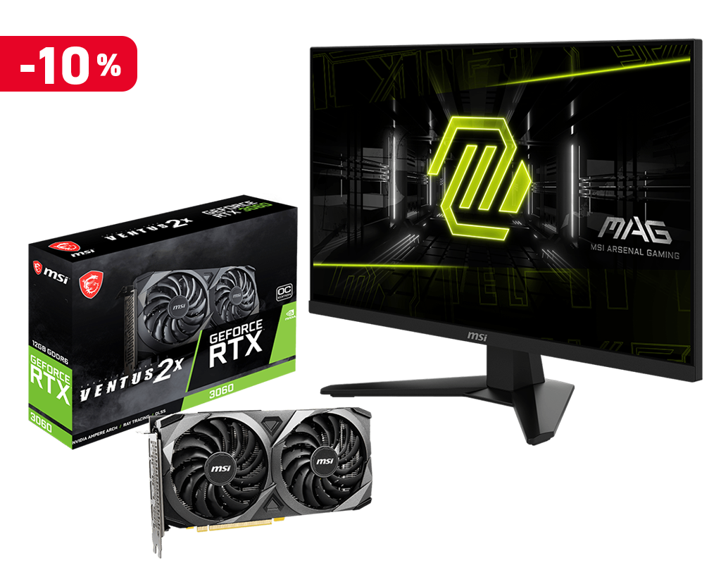 【限定商品組合】MSI GAMING BOOST PACK 微星電競螢幕顯卡加速套組 (27吋IPS+200Hz x RTX3060)