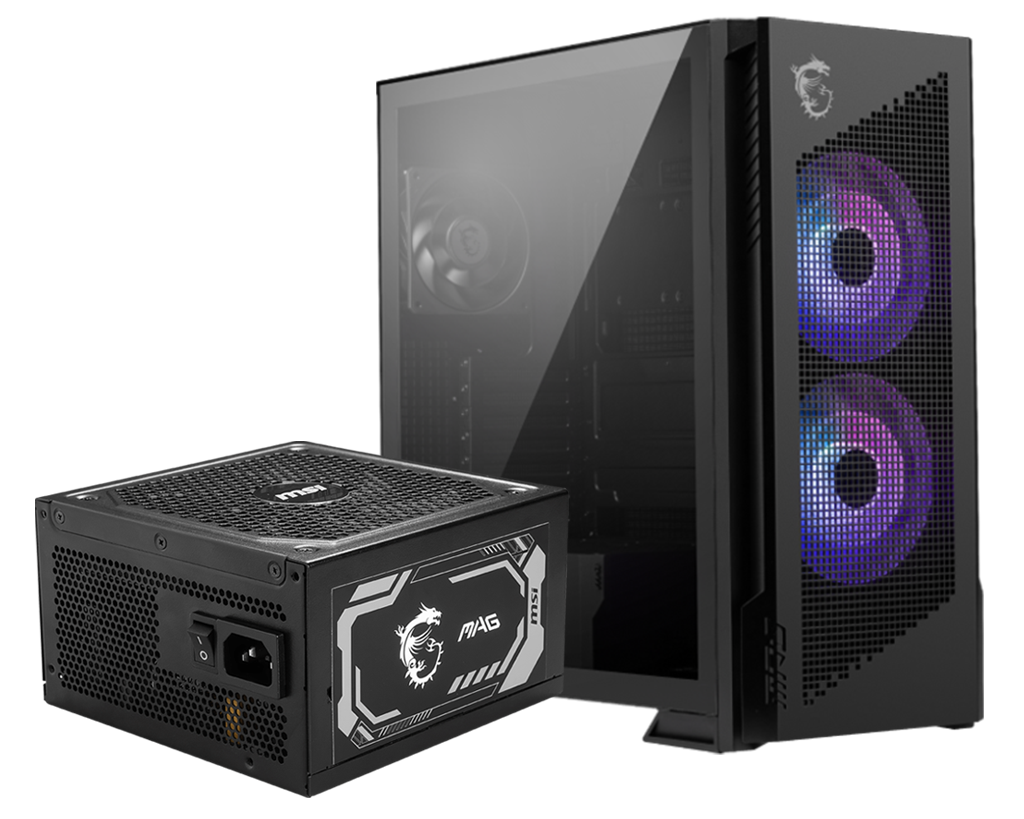 【贈微星小龍桌曆】MSI DIY PACK 黑色機箱電源組合 (VELOX 300R × A1000GL PCIE5)