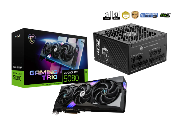 【微星DIY套裝組合】RTX 5080 x MPG A1000GS 卡+電源組合