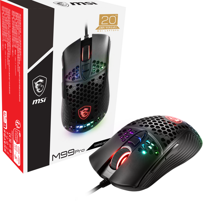 【限定活動贈品】MSI Gaming Mouse_M99 Pro Box_20th 專業電競滑鼠 (筆電20周年紀念款)