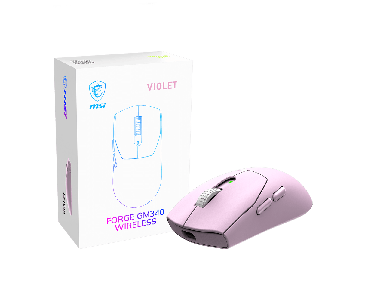 【新品】MSI FORGE GM340 WIRELESS 微星超輕量三模無線電競滑鼠 ( 57g / 6段式DPI / 82小時續航 / 對稱式設計 / 五色選擇 )
