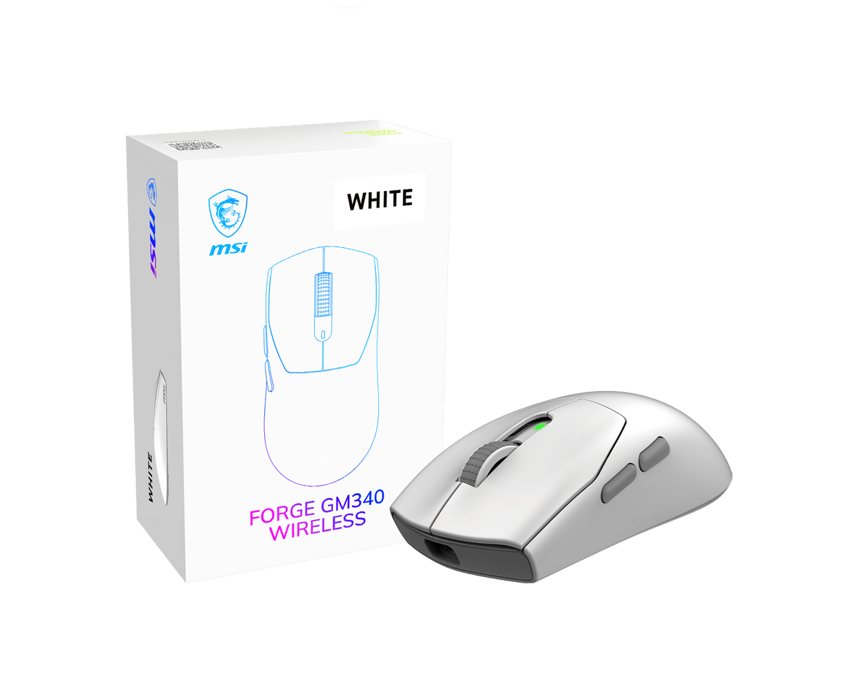 【新品】MSI FORGE GM340 WIRELESS 微星超輕量三模無線電競滑鼠 ( 57g / 6段式DPI / 82小時續航 / 對稱式設計 / 五色選擇 )
