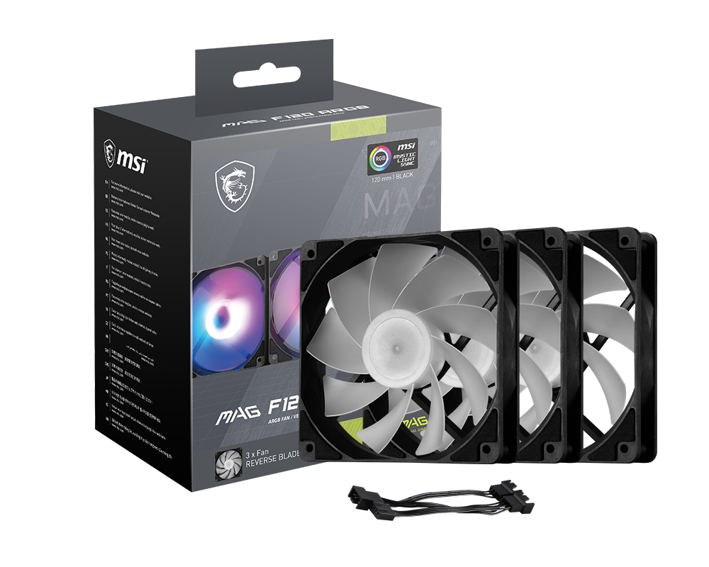 MSI MAG F120 ARGB-3RB 微星機殼散熱風扇( 3顆/組黑) – MSI Store