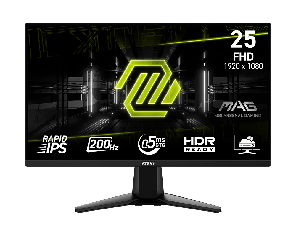 【會員限定優惠】MAG 255F E20 電競顯示器 (24.5吋Rapid IPS/ 200Hz/ 0.5ms/ AI Vision)