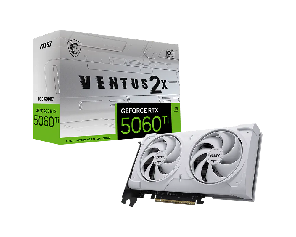 【2026熱銷推薦】MSI GeForce RTX 5060 Ti 8G VENTUS 2X OC WHITE PLUS 微星顯卡