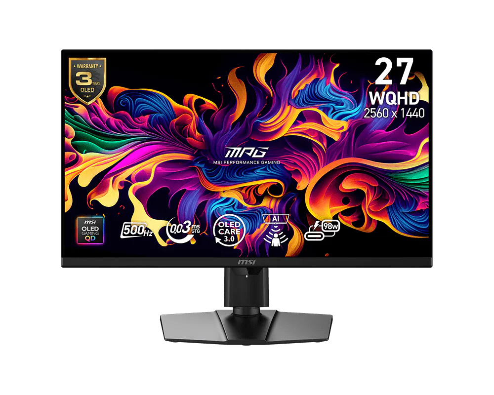 【新品】MPG 271QR QD-OLED X50 微星27吋高更新率電競顯示器 (500Hz/ TB500/ 0.03ms/ Delta E≤2)