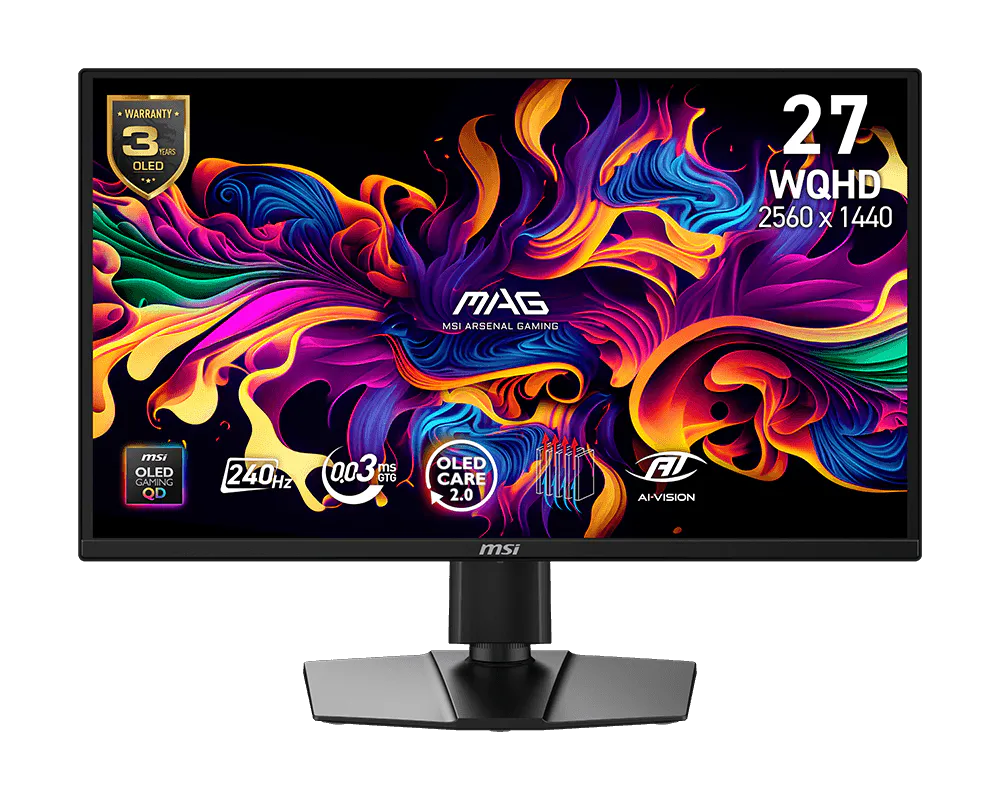【2026熱銷推薦】MSI MAG 272QP QD-OLED X24 微星高更新率電競顯示器 (240Hz/ 0.03ms/ PS5, XBOX無縫相容)