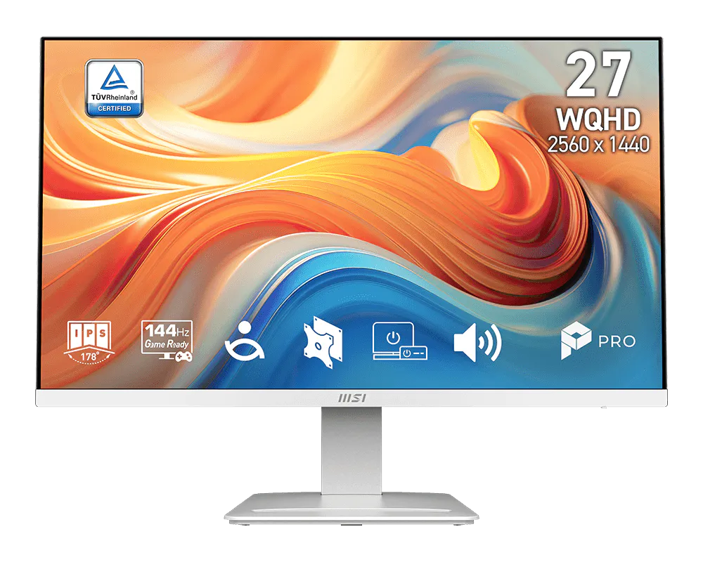 【新品】MSI PRO MP273QW E14 微星專業護眼顯示器 (27吋IPS/ 2K/ EyesErgo/ 2W喇叭x2/ 白)