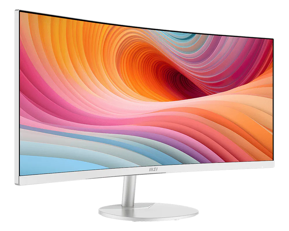 【618限時優惠】MSI PRO MP341CQW E12 微星34吋曲面美型顯示器 (34吋VA/ 1500R/ 21:9/ 準4K/ 內建2W喇叭/ 白)