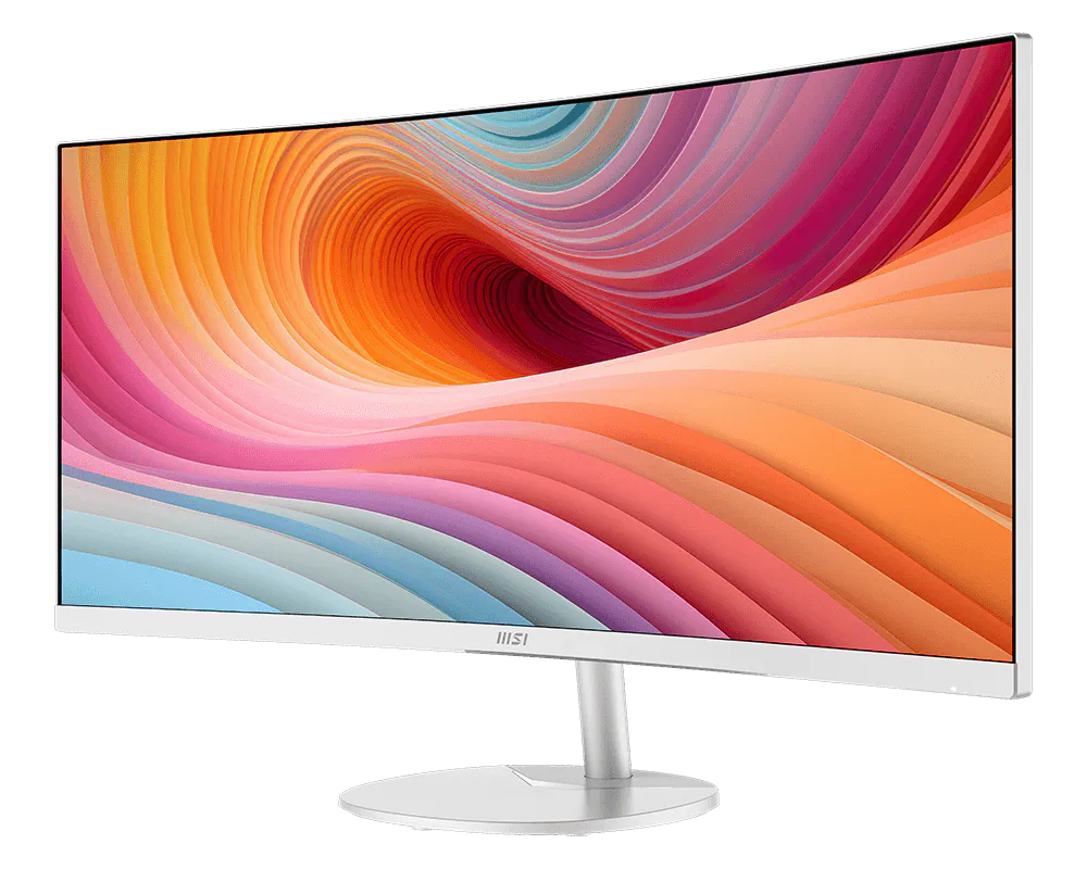 【618限時優惠】MSI PRO MP341CQW E12 微星34吋曲面美型顯示器 (34吋VA/ 1500R/ 21:9/ 準4K/ 內建2W喇叭/ 白)