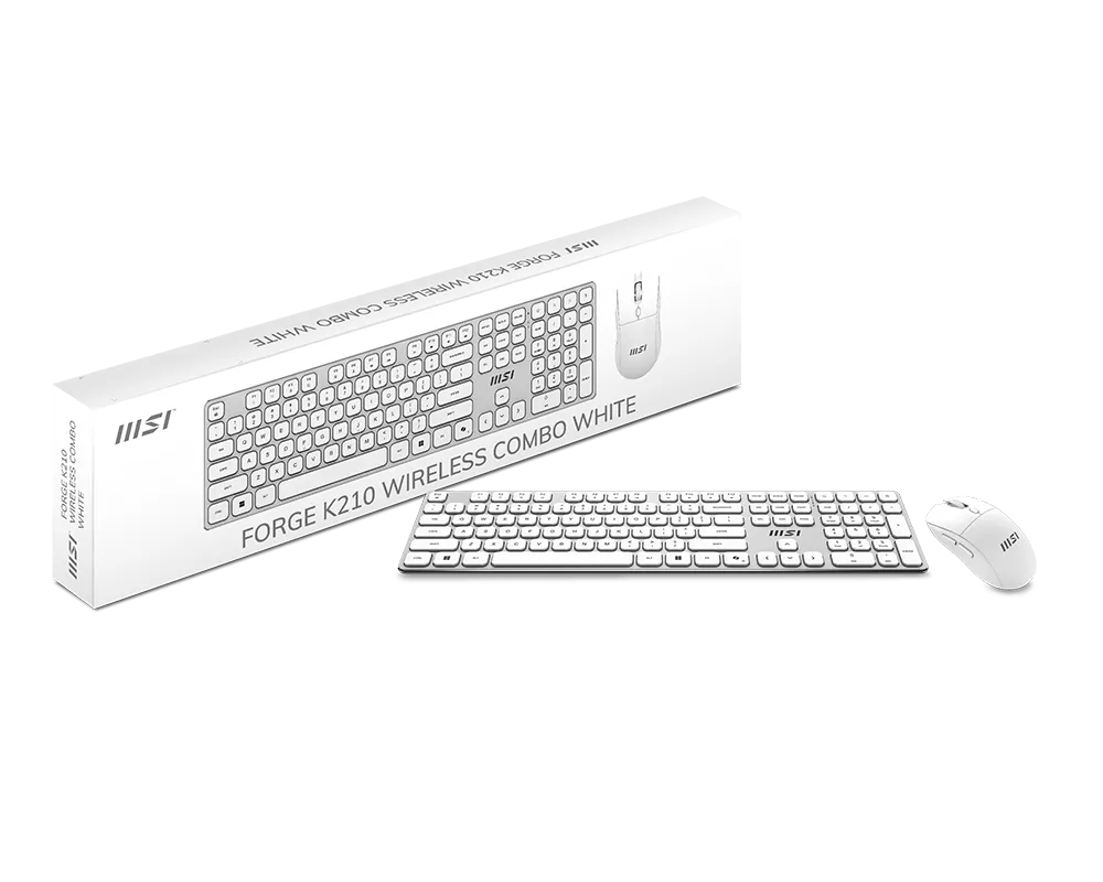 【新品】MSI FORGE K210 W COMBO WHITE TC 微星無線鍵鼠組 (白)