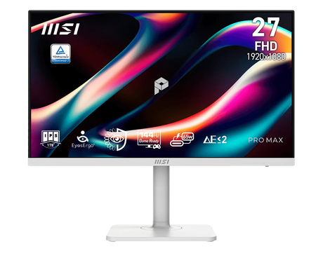 【新品】MSI PRO MAX 271PHW E14 微星頂級旋轉美型顯示器 (27吋IPS/ 144Hz/ 人體工學支架/ 白)