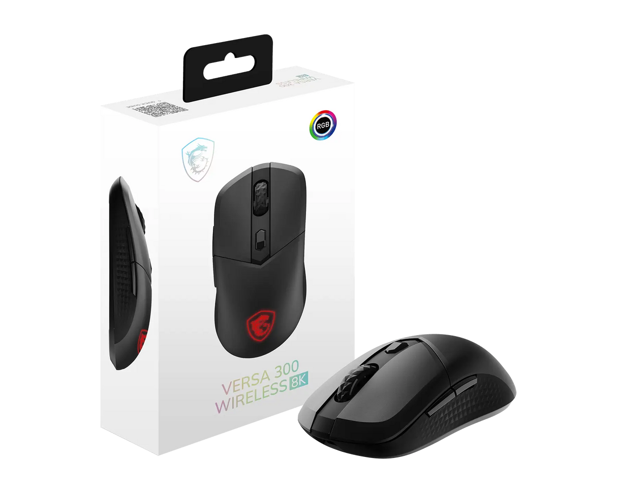 【新品】MSI VERSA 300 WIRELESS 8K 微星超低延遲輕量無線三模電競滑鼠 ( 8000Hz / 26000 DPI / 66g )
