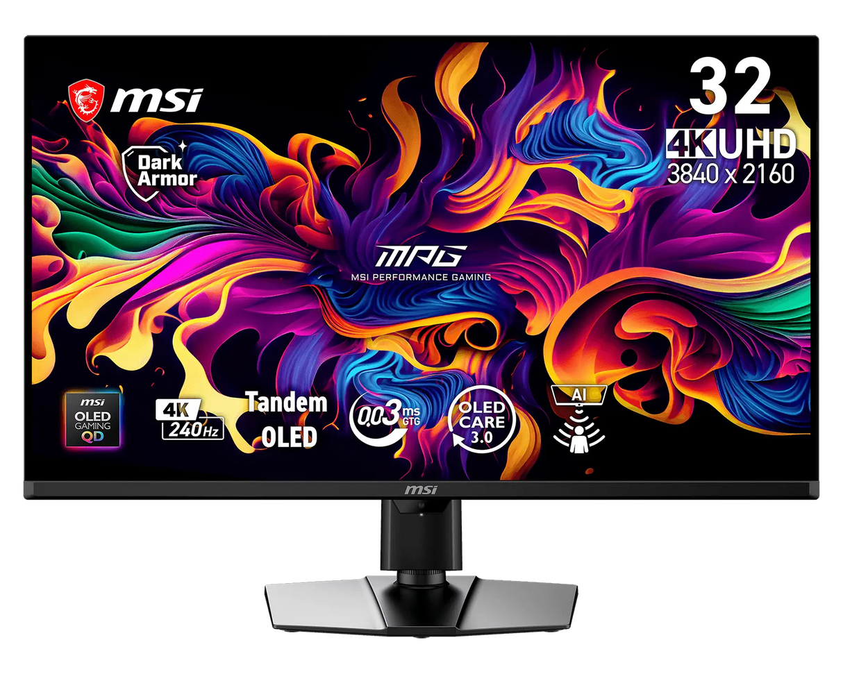 【新品】MSI MPG 322UR QD-OLED X24 微星高更新率4K電競顯示器 ( 240Hz / 1000尼特 / 3年防烙印保固 )