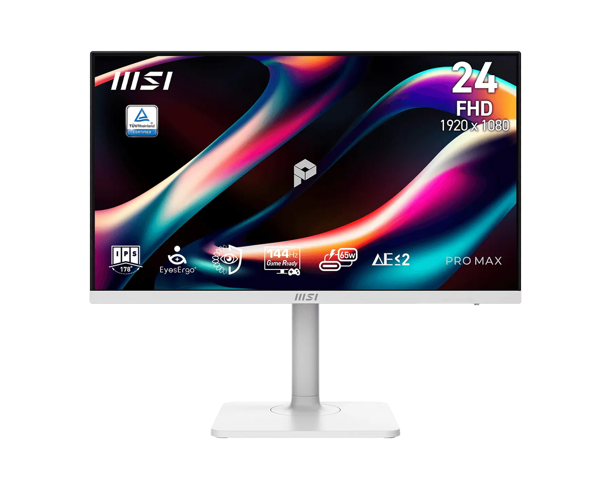 【新品】MSI PRO MAX 241PHW E14 微星頂級旋轉美型顯示器 ( IPS / 144Hz / 人體工學支架 / 白 )