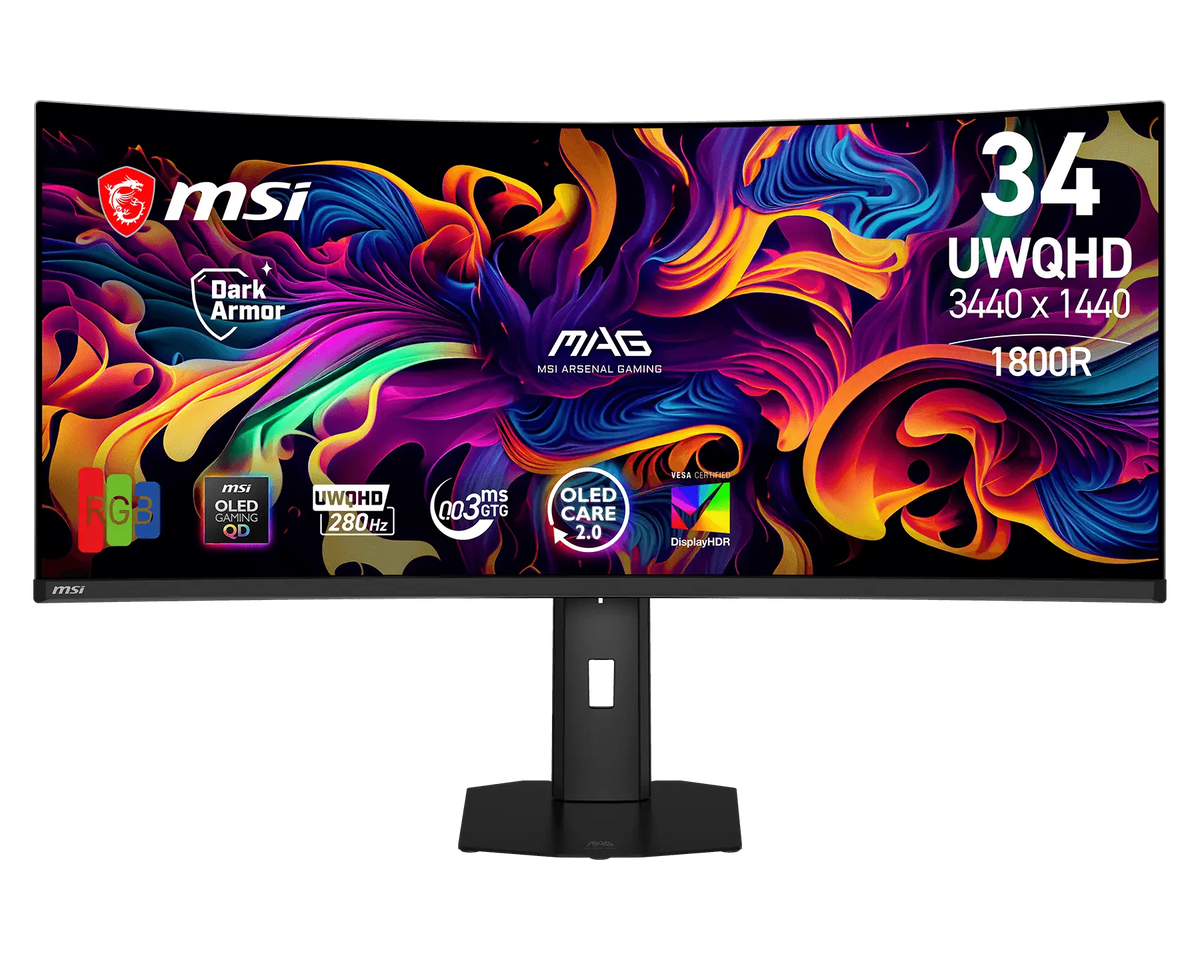 【新品】MSI MAG 341CQP QD-OLED X28 微星34吋高更新率電競顯示器 ( 280Hz / 1800R曲面螢幕 / 21:9 / 1300尼特 )