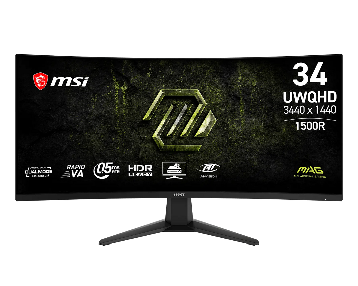 【新品】MSI MAG 346CQDF E20 微星雙模電競顯示器 ( Rapid VA / 1500R曲面屏 / 21:9 / 200Hz )
