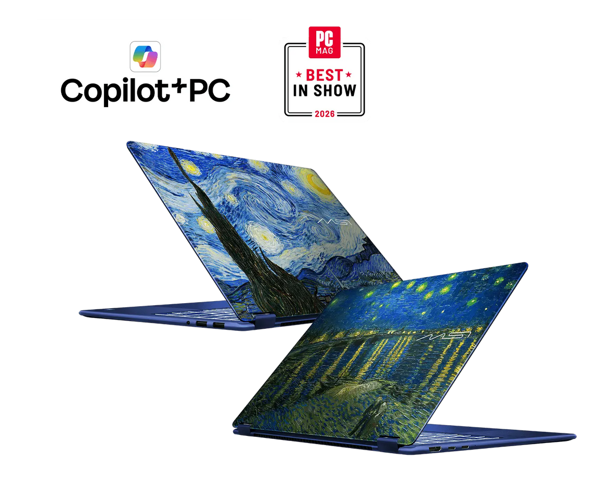 【限量預購】MSI Prestige 14 Flip AI+ Vincent van Gogh Edition D3M 微星匠心工藝系列筆電《The Starry Night 星夜》梵谷限量典藏版 (預計9月底出貨)