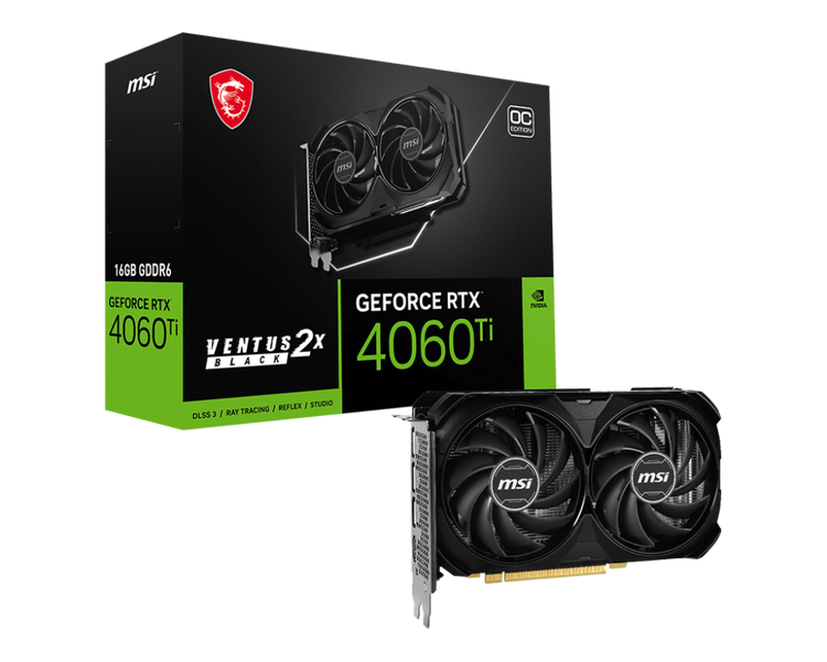 GeForce RTX 4060 Ti VENTUS 2X BLACK 16G OC 顯卡— MSI Store | 微星