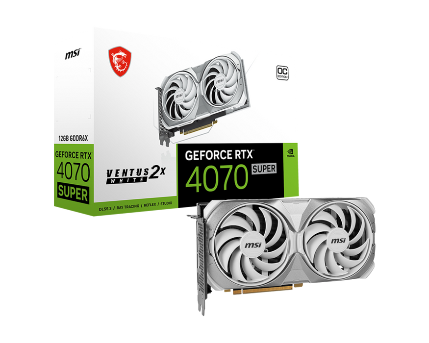 【新品上市】GeForce RTX 4070 SUPER 12G VENTUS 2X WHITE OC 微星顯卡 (白色超頻版)