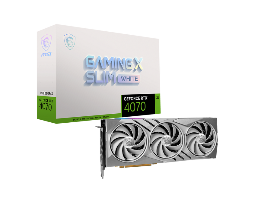 【會員限定優惠】GeForce RTX 4070 GAMING X SLIM WHITE 12G 微星顯卡 (白色輕薄版)