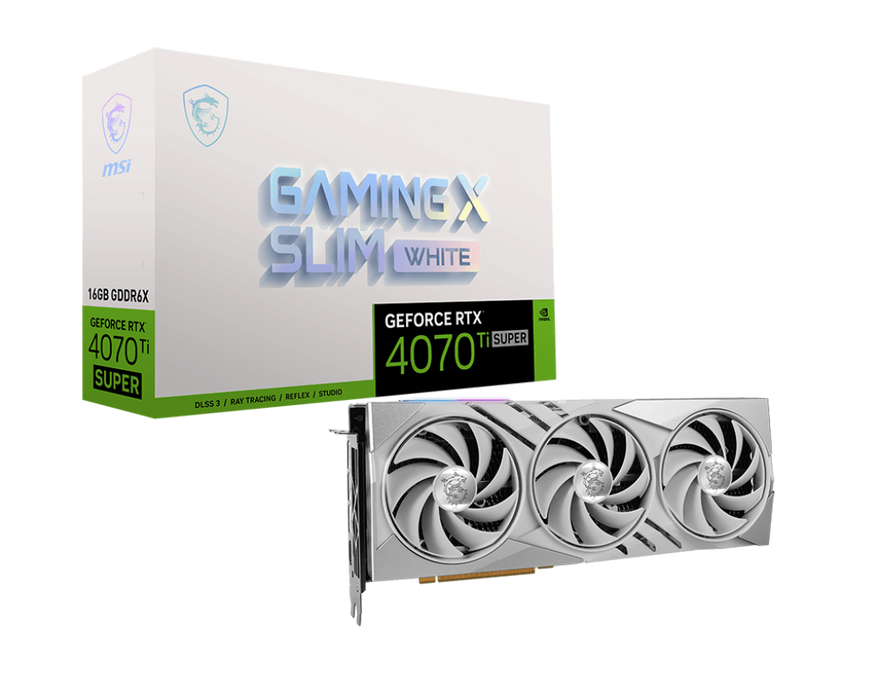 【新品上市】GeForce RTX 4070 Ti SUPER 16G GAMING X SLIM WHITE 微星顯卡 (白色輕薄版)