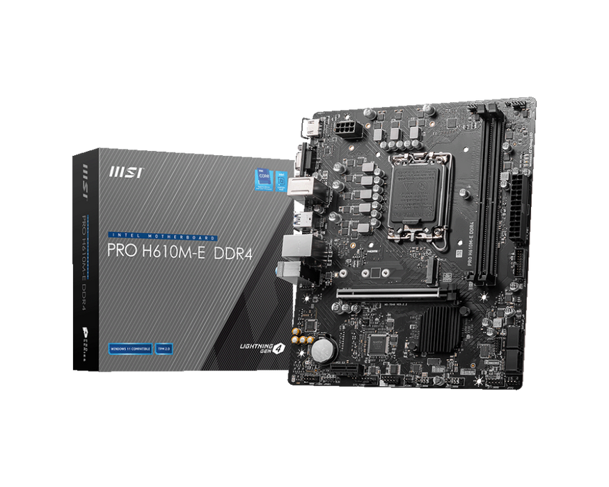 PRO H610M-E DDR4 微星主機板 (6項數位供電 / m-ATX / LGA1700)