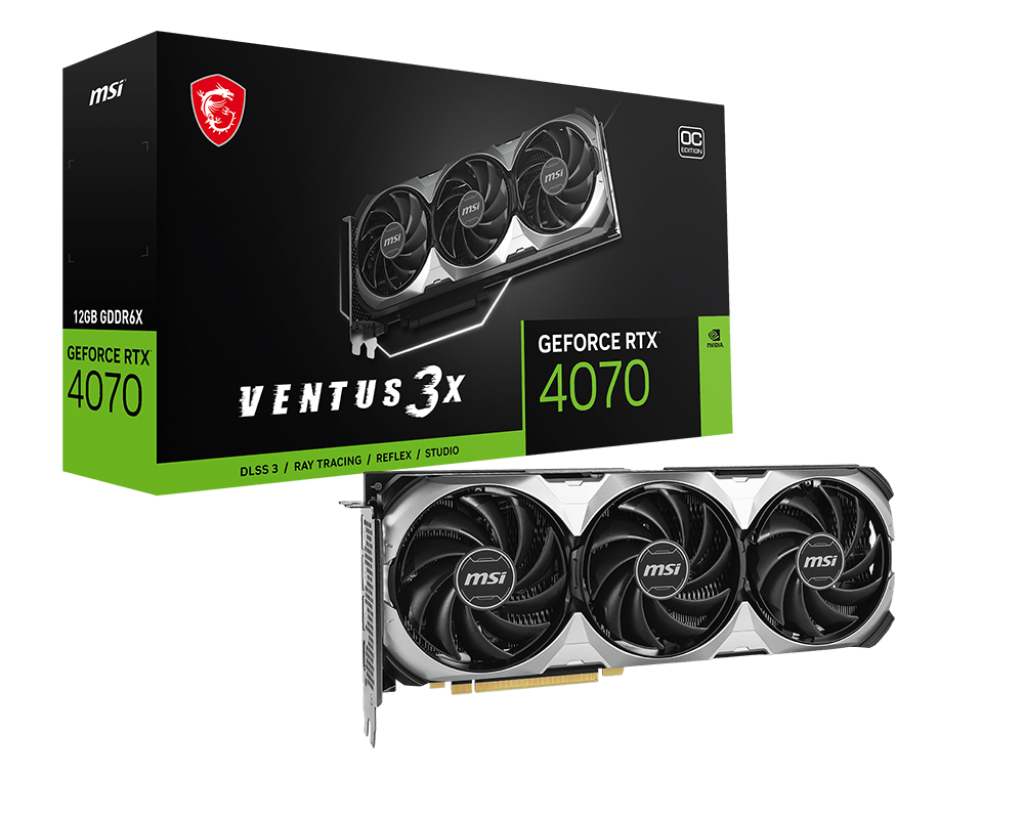 GeForce RTX 4070 VENTUS 3X E 12G OC 微星顯卡 (超頻版)